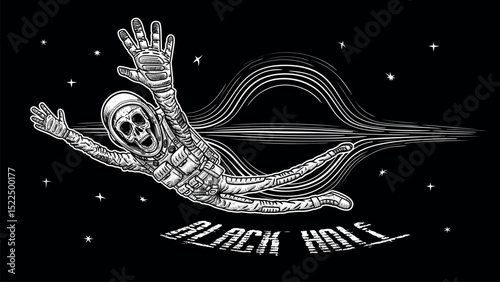 A black hole pulls an astronaut into itself.