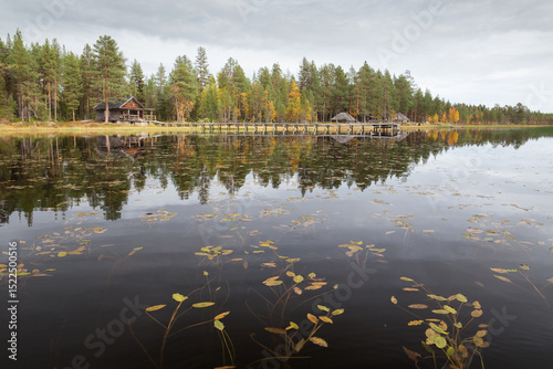Autumnal lake scenery in Sweden
