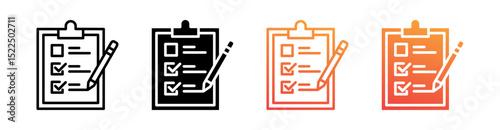 Survey Multi Style Icon Set Vector 