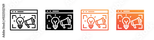 Creative Campaigns Multi Style Icon Set Vector 