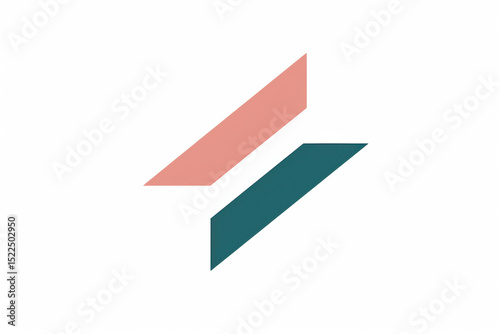 Free Download Minimal arrow right icon outlined, featuring two geometric shapes in pink and teal on white background, modern and abstract design for creative projects - GFXLoad