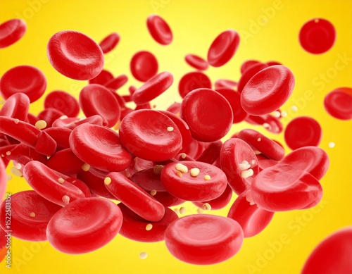medical illustration of blood clot formation showing aggregated