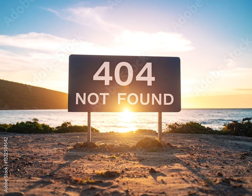 Error message sign at sunset