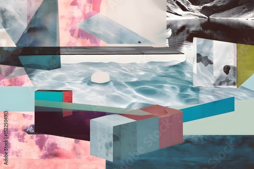 A whimsical artwork where floating shapes and swirling colors summon a dreamlike, water-colored circus.