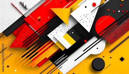 Colorful abstract geometric shapes composition.
