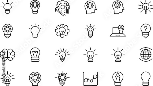 innovation icon set  light bulb   idea symbol  inn.eps