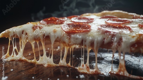 Melted pizza slice photo