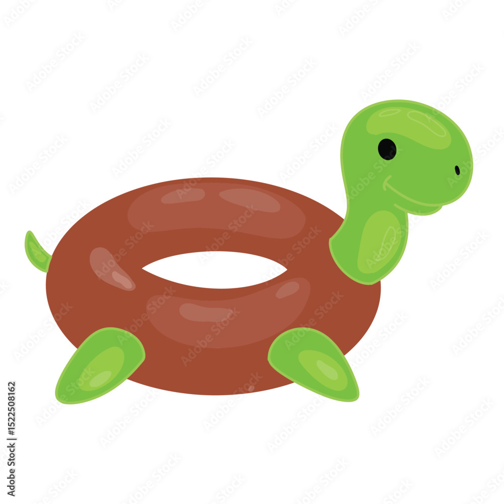 Fototapeta premium turtle shape rubber ring illustration cartoon element vector