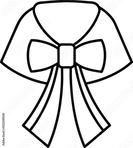 Icon of Traditional Korean Hanbok Bowtie vector Line art illustration