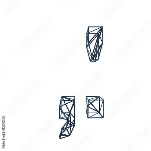 3d render of a symbol made of many spheres