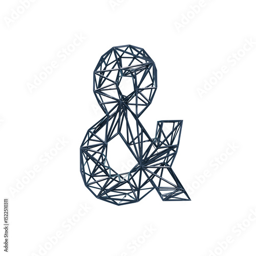 3d render of a symbol made of many spheres