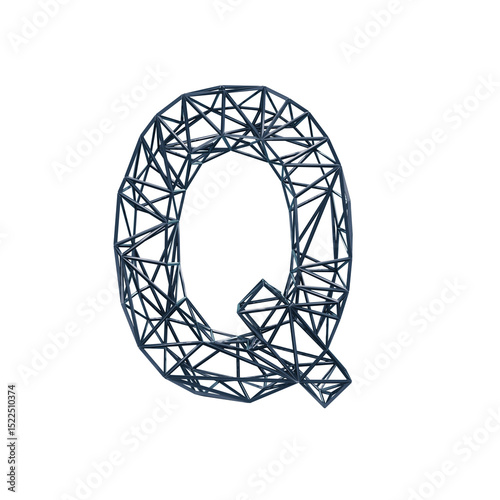 3d render of a symbol made of many spheres