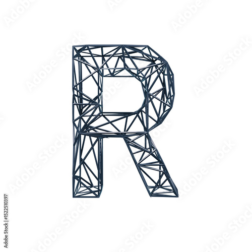 3d render of a symbol made of many spheres