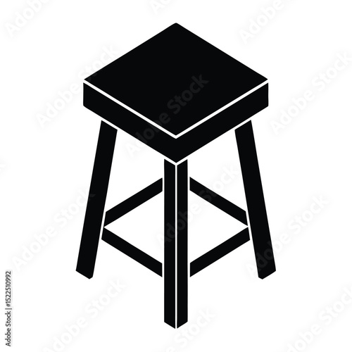 Isometric view of a simple wooden tool