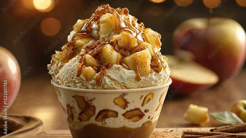caramelized apple cinnamon ice cream video
