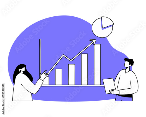 Return on investment, people managing financial chart, profit income, Suitable for web landing page, ui, mobile app, banner template