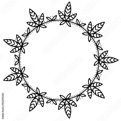 black and white floral frame
