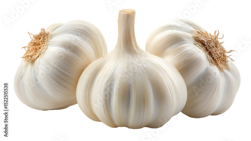 Fototapeta Naklejka Na Ścianę i Meble -  Fresh and healthy garlic bulbs isolated on a black background for culinary purposes