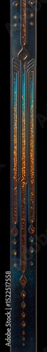 Dark Navy Base with Vertical Amber and Turquoise Lines