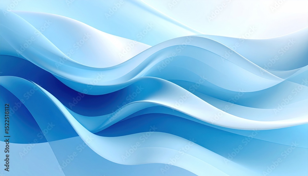 Abstract flowing blue curves. Soft, smooth, light blue, and deeper shades of blue blend together in a dynamic, flowing pattern, creating waves of liquid or fabric Abstract flowing blue curves. Soft, smooth, light blue, and deeper shades of blue blend together in a dynamic, flowing pattern, creating waves of liquid or fabric