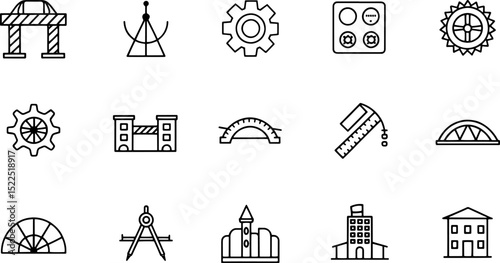 engineering icon collection set  containing scient.eps