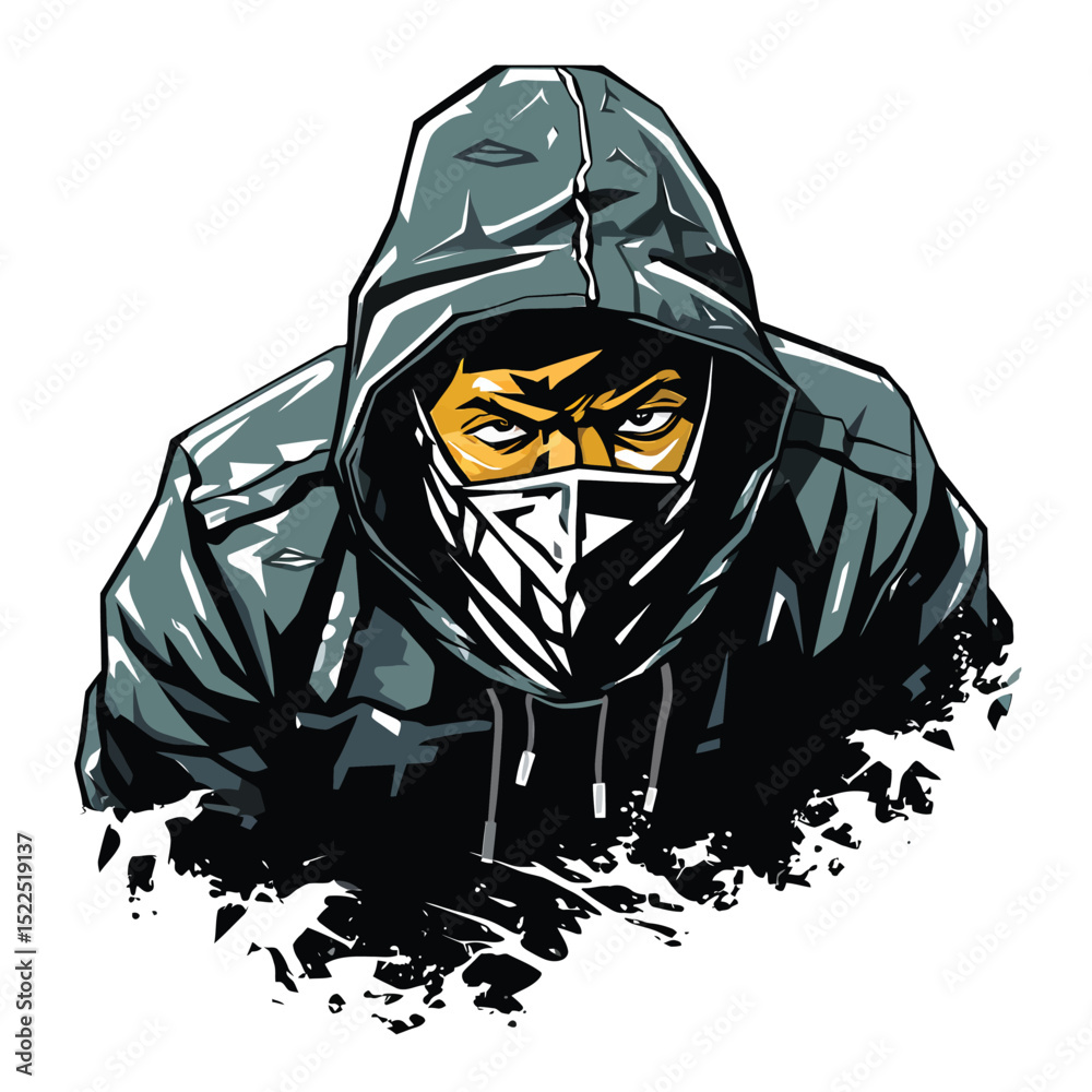 a hip-hop logo of cave for a urban battlerap crew 