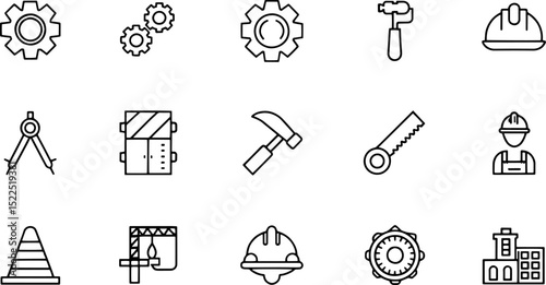 engineering icon set  working  inspector  contruct.eps