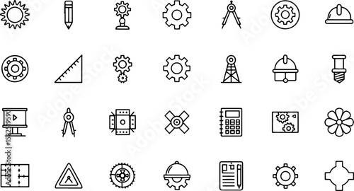 engineering icons collection  32 designs of engine.eps
