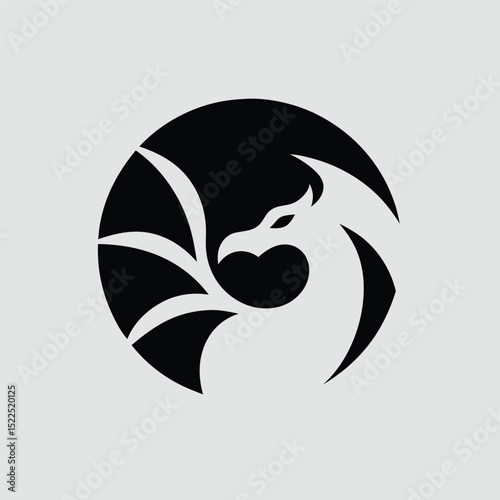 Majestic Dragon Silhouette A Powerful Emblem Design