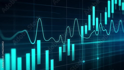 Sharp rising line chart on digital blue tech background, stock analysis, futuristic economy trend, and financial data visualization concept