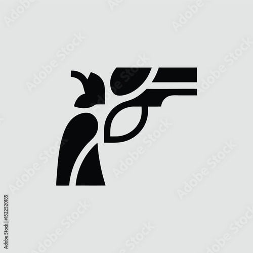 Abstract Gun Design A Modern Art Deco Pistol Illustration