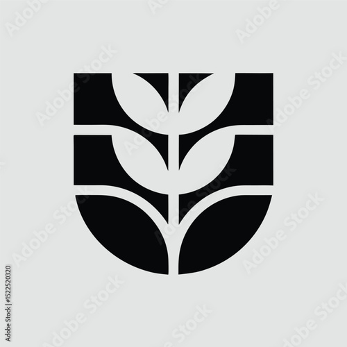 Abstract Wheat Plant Logo Design Minimalist and Modern Vector Graphic