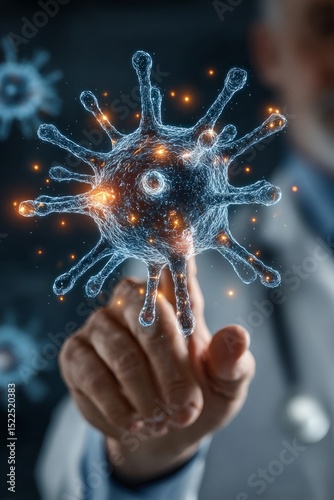 Doctor utilizes ai healthcare interface for virus detection in advanced infection prevention strategies