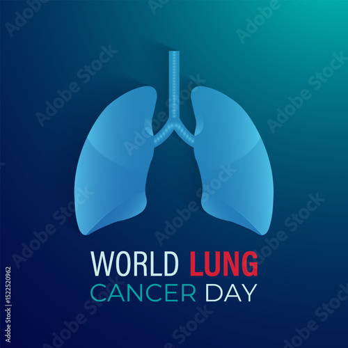 August 1st is Lung Cancer Awareness Day, which promotes awareness about lung cancer risks, prevention, and early detection. A concept for healthcare and medicine. Banner poster, flyer and background.