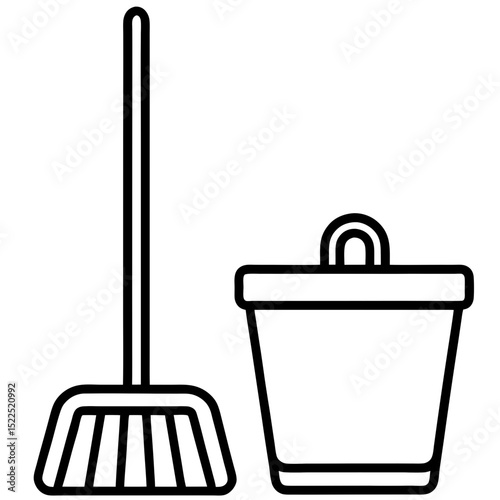 Mop-and-bucket-icon  AI Graphic Design Files for Washing Machine, Dryer, Shirt & Laundry Services 