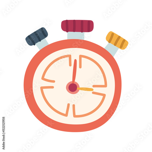 Coach's stopwatch. mentor's item for training. Flat color isolated illustration. It is suitable for applications, websites, blogs about training, yoga, health, rehabilitation and an active lifestyle