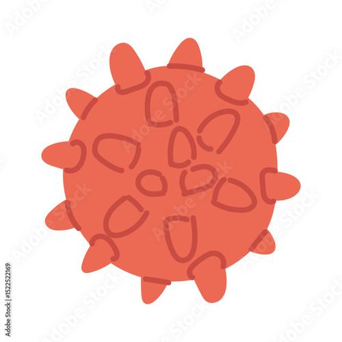 massage ball with spikes for lymph flow. Sports, fitness. Flat color isolated illustration. It is suitable for applications, websites, blogs about training, yoga, health, rehabilitation, lifestyle