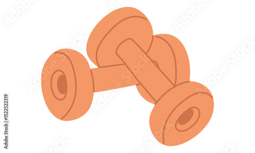 Pair of dumbbells. Sports equipment for training. Sports, fitness. Flat color isolated. It is suitable for applications, websites, blogs about training, yoga, health, rehabilitation, active lifestyle