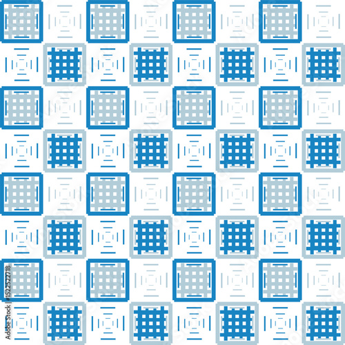 Simple blue checked pattern background 