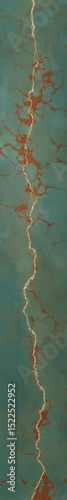 Muted green and warm terracotta concrete texture with cracks