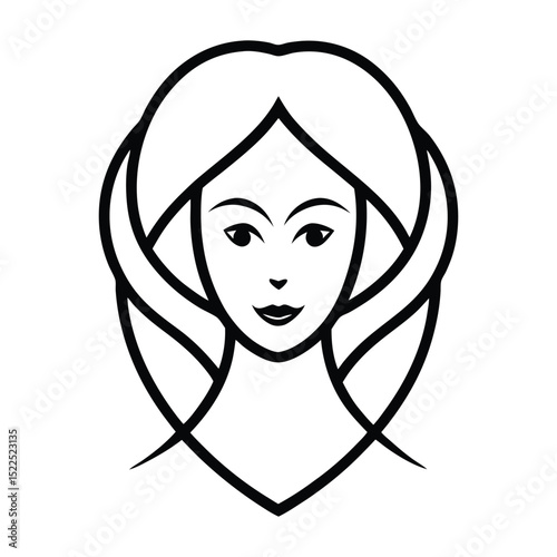 girl with long hair VECTOR ART 