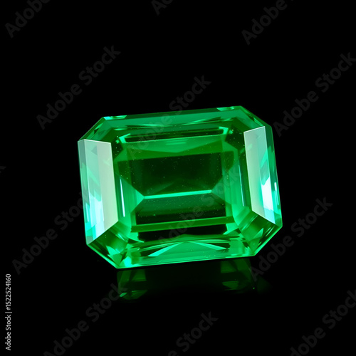Emerald Gemstone: A captivating emerald gemstone, brilliantly cut and showcasing its deep green hue and exceptional clarity.  The facets sparkle with an alluring intensity.