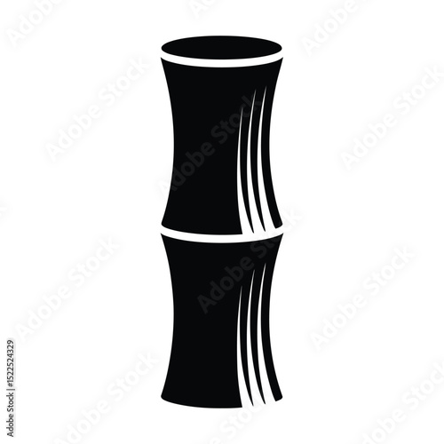 Bamboo Culm Sheath Silhouette, Vector, Illustration, Icon, Logo, White Background.