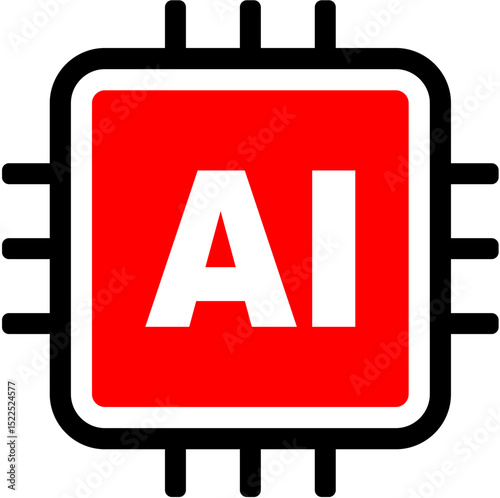 Artificial Intelligence AI Chip Processor Icon Graphic
