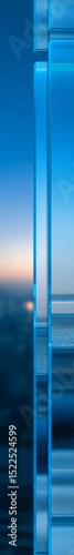 Layered Transparent Glass Panels in Cyan, Gray, and Charcoal Black