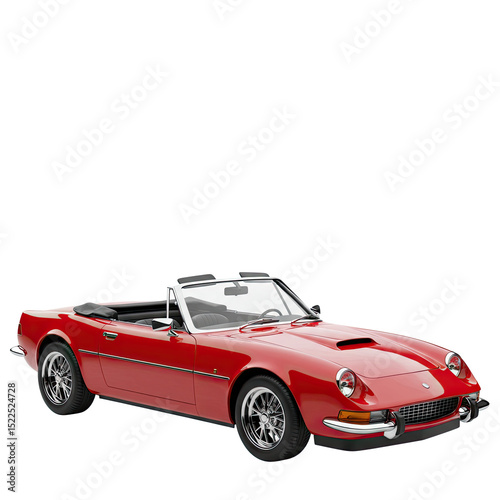 red car isolated on transparent white background, clipping path