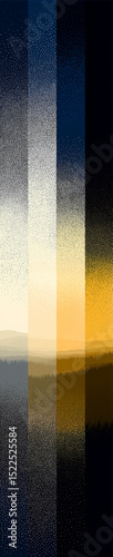 Muted Navy Dark Mustard and Pale Peach Vertical Halftone Gradient