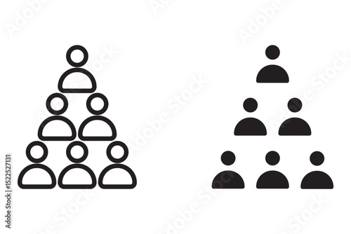 group icon set, team, organization, community, population, audience, member. Vector illustration