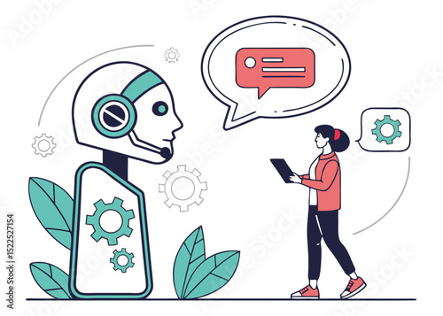AI Chatbots – Modern Vector Illustration of Conversational Technology