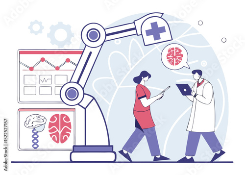 AI in Healthcare – Modern Vector Illustration of Medical Technology